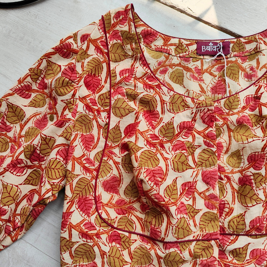 Kalamkari Cotton Rajasthani Choli Style Blouse