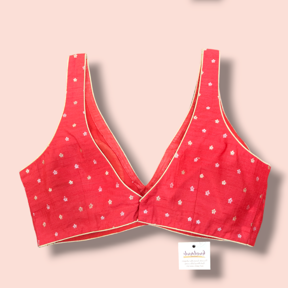 Sassy Dupion Red Silk Blouse