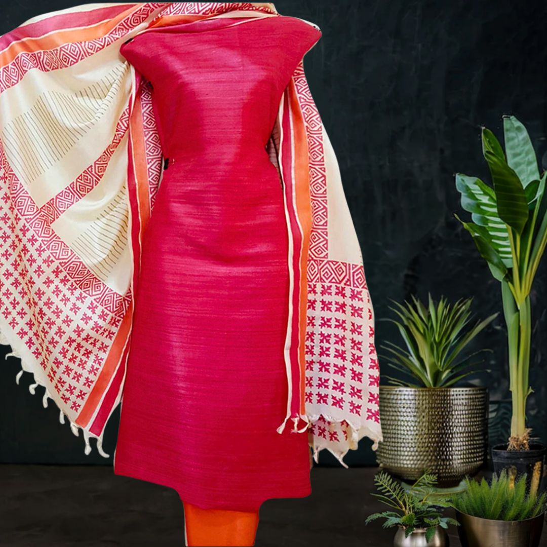 tussar silk dress material online Pure Tussar Dress Materials Maatshi