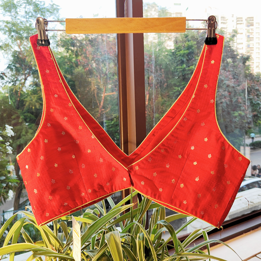 Sassy Dupion Red Silk Blouse