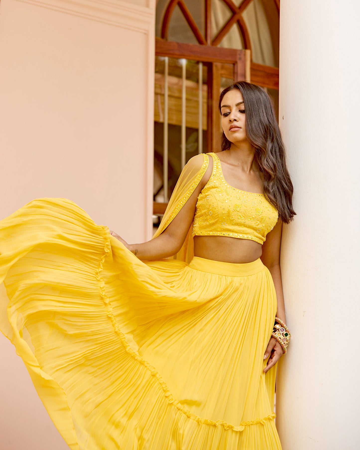 Uptown Girl Yellow Lehenga