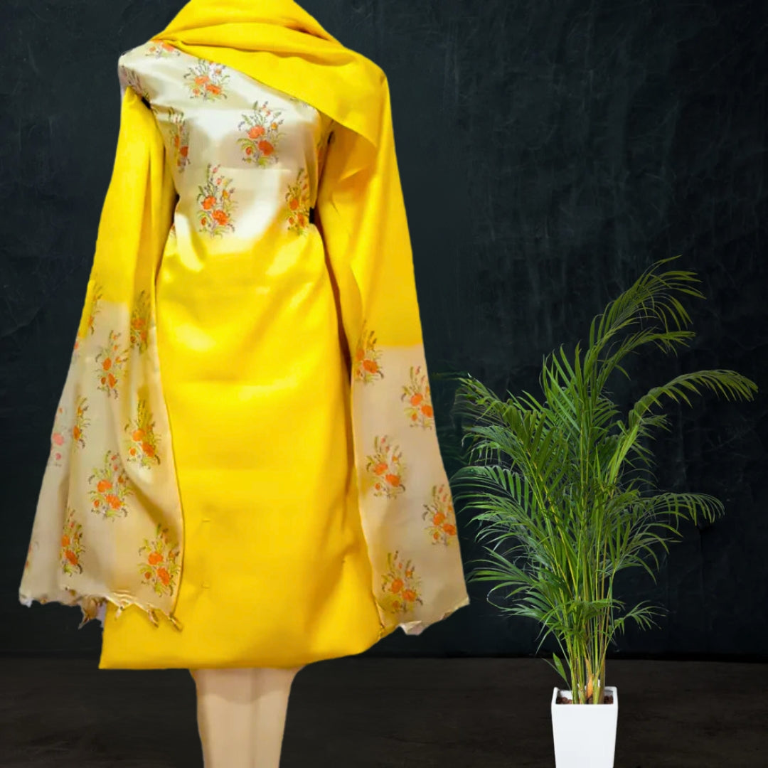 Hand Block Printed Tussar Silk Ensemble BBETU90