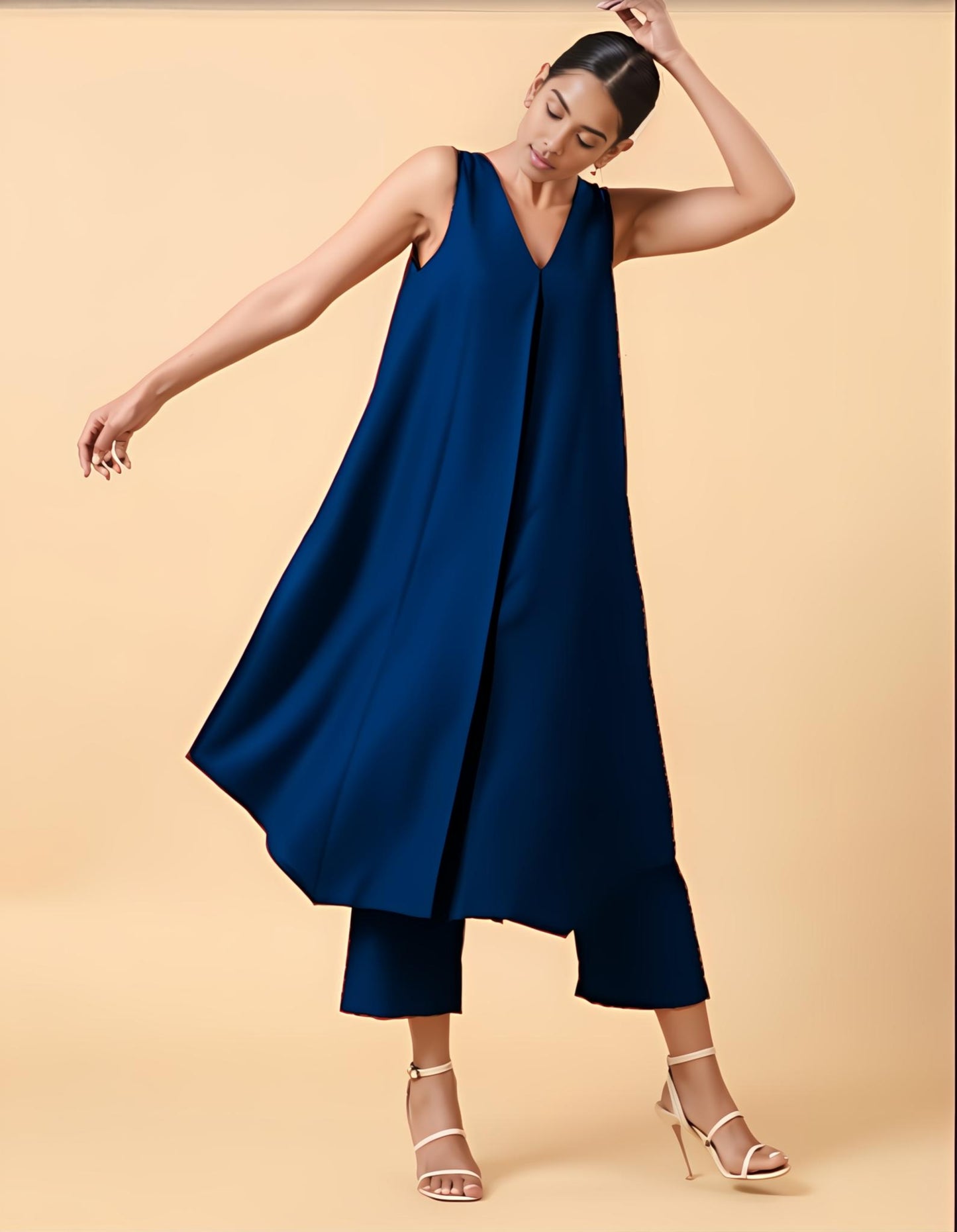 Indo Western Coord Set with Cropped Pants