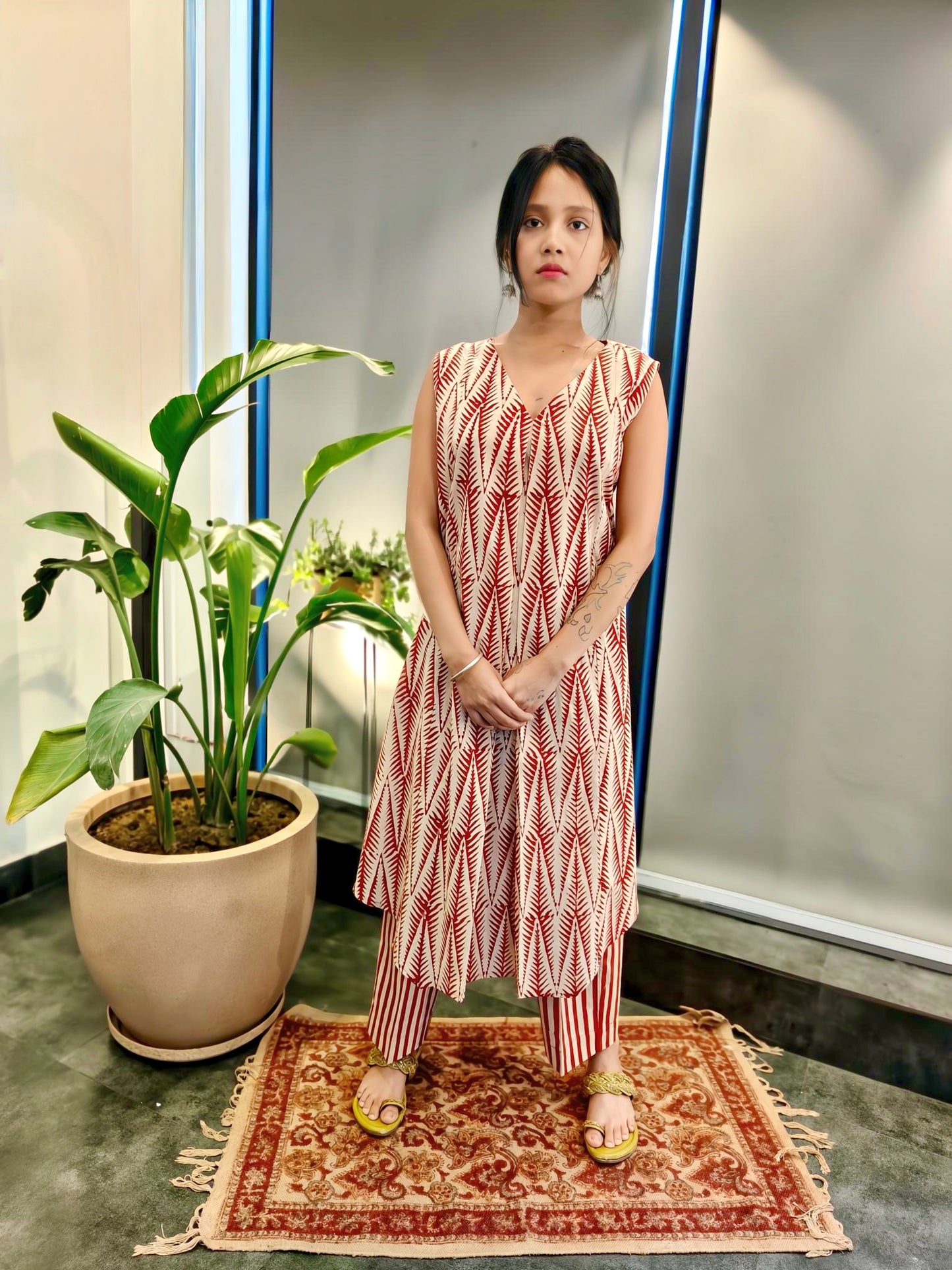 Bagru Printed Indo-Western Coord Set