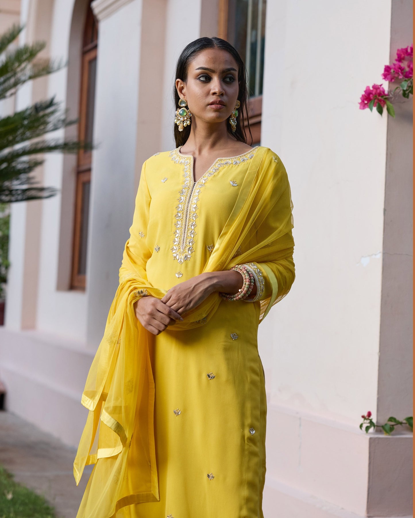 Mastaani Yellow Kurta Set with Gota Patti