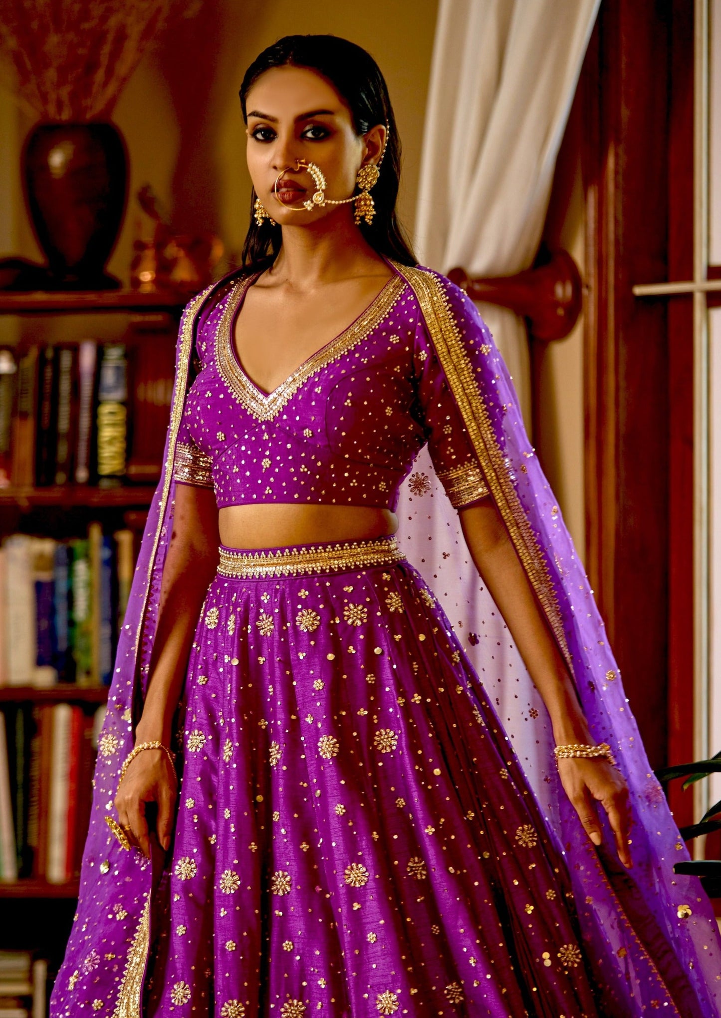 Mastaani Purple Nakshi Lehenga: A Regal Marvel