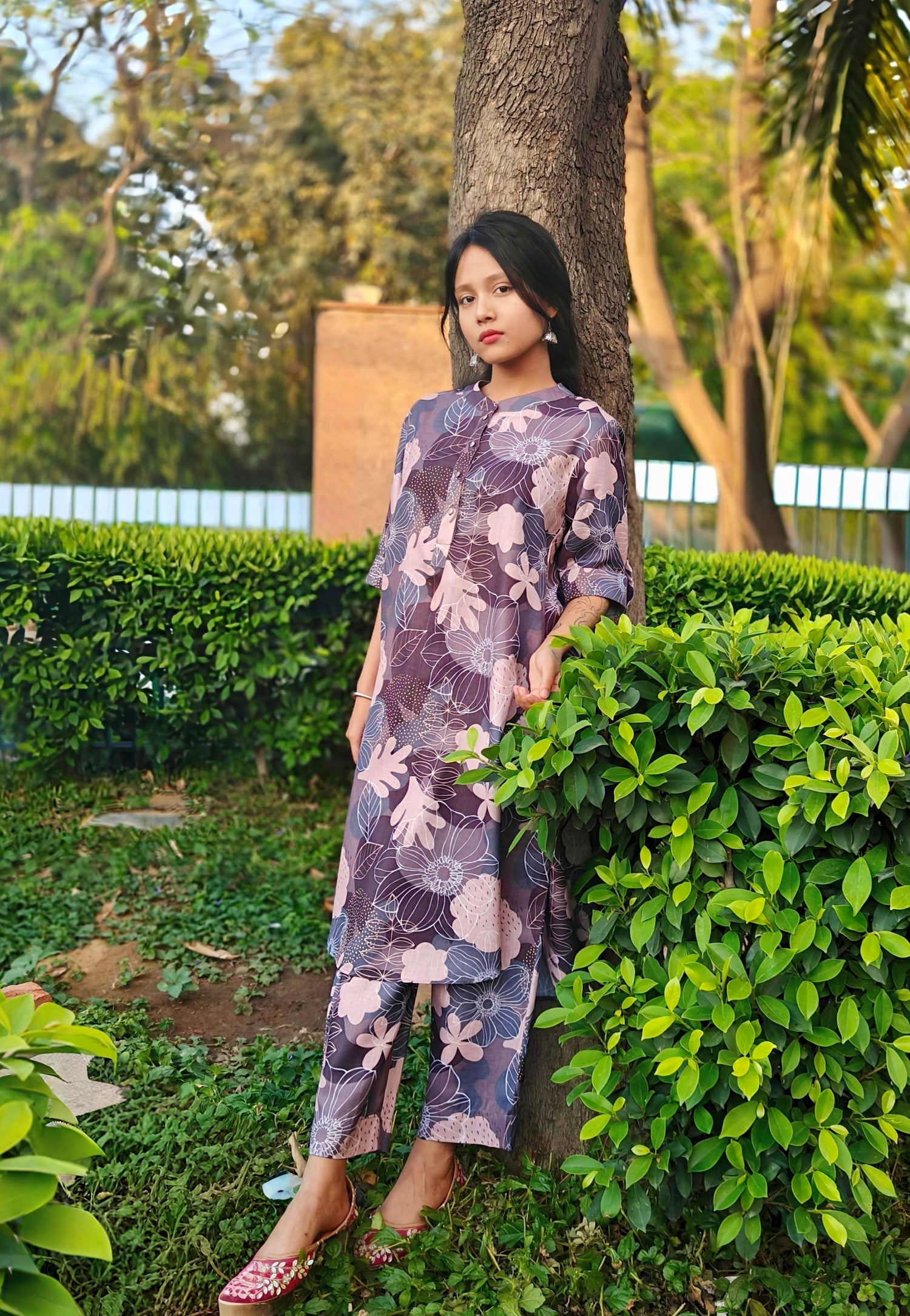 Shop lightweight linen coordinated sets at Bbaawri Gurgaon. This tropical floral coord set is perfect for holidays and vacations—crafted for comfort and effortless summer style.