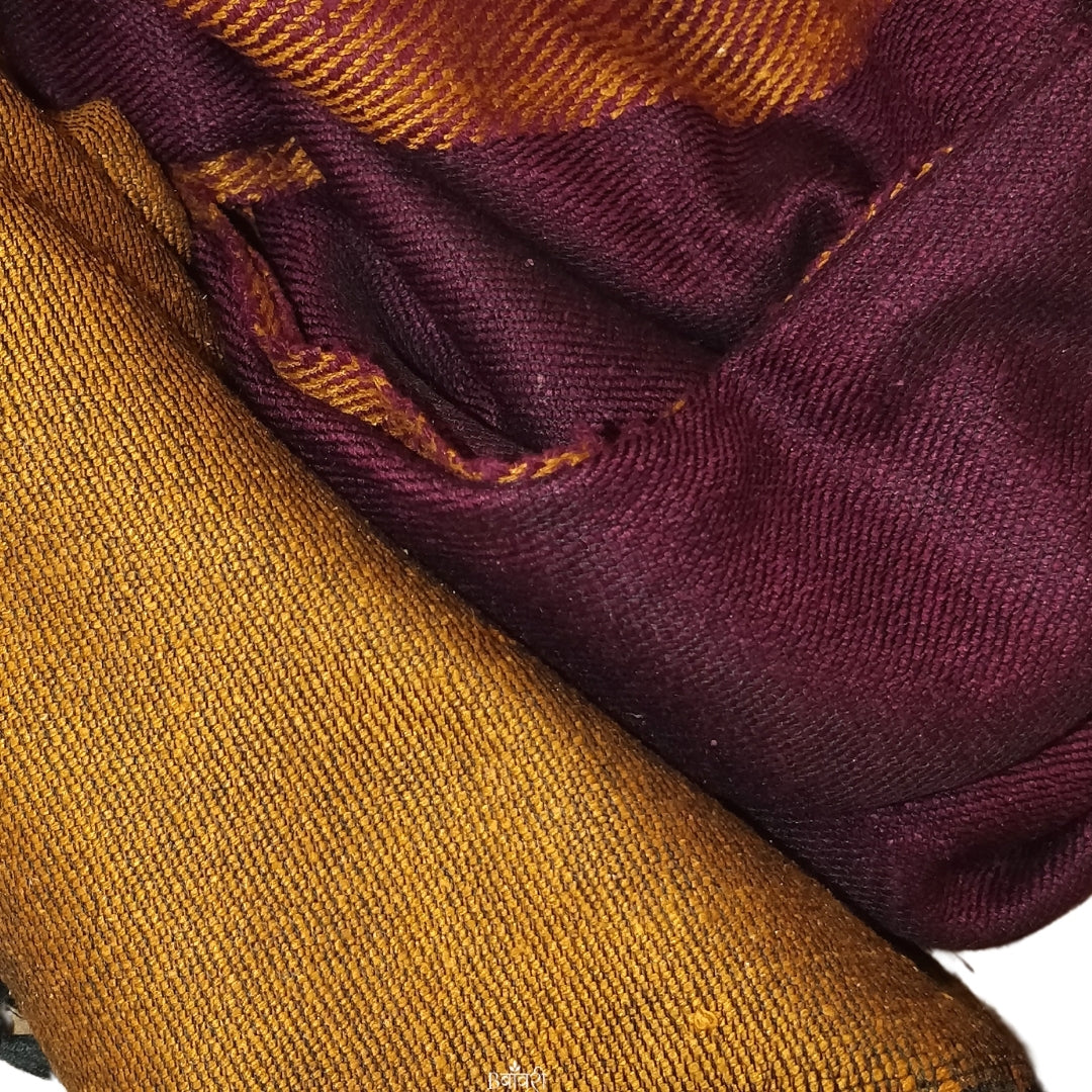 Handwoven Silk - Eri Spun Stoles _Burgundy
