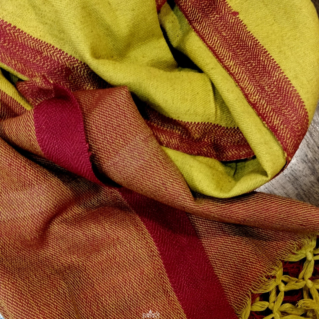 Handwoven Silk Eri Spun Stoles _Yellow