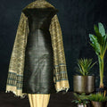 Printed Tussar Silk Dress Material with Cream Black Dupatta