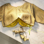 Yellow Brocade Silk Blouse