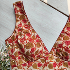 Kalamkari Cotton Plunging Neckline Blouse