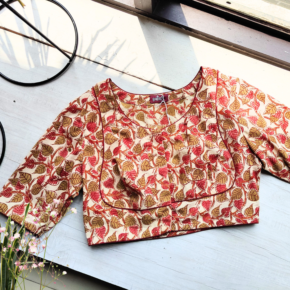 Kalamkari Cotton Rajasthani Choli Style Blouse