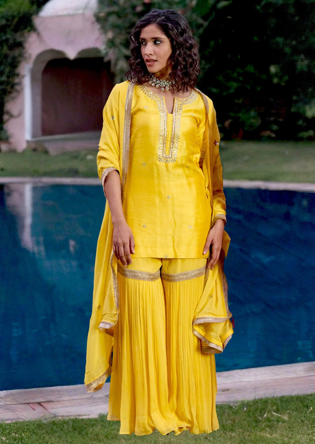 Mastaani Sharara Set - Yellow