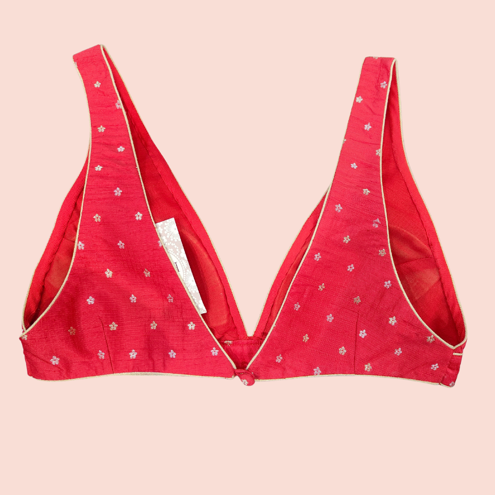 Sassy Red Dupion Silk Blouse