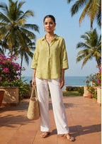 Cotton Linen Check Shirt Linen Cotton