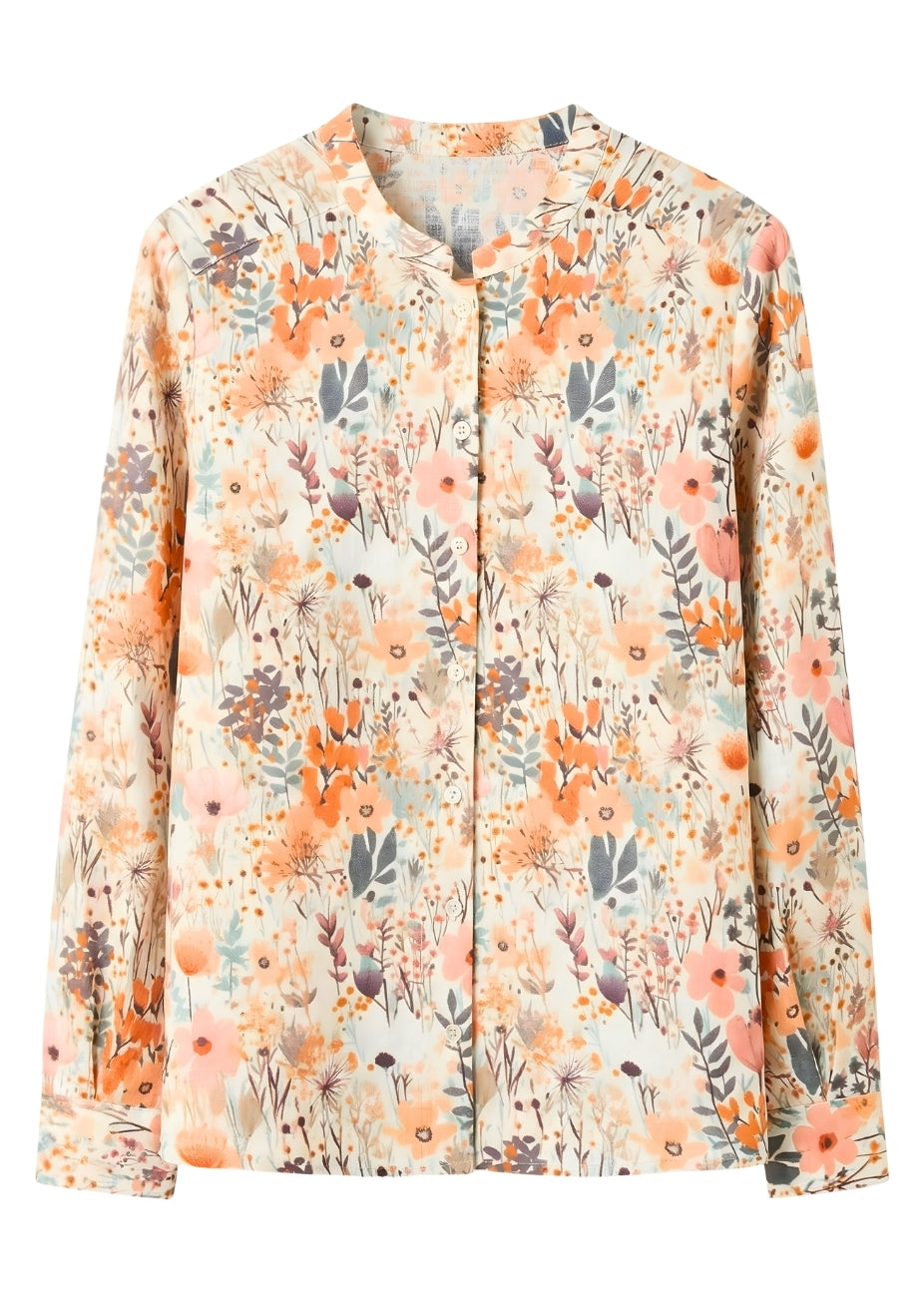 Printed Floral Shirt in Linen Cotton