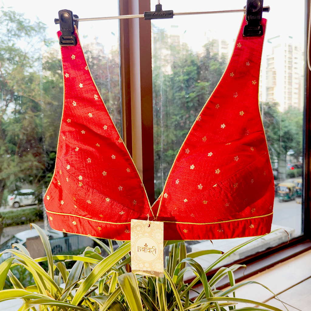 Sassy Red Dupion Silk Blouse
