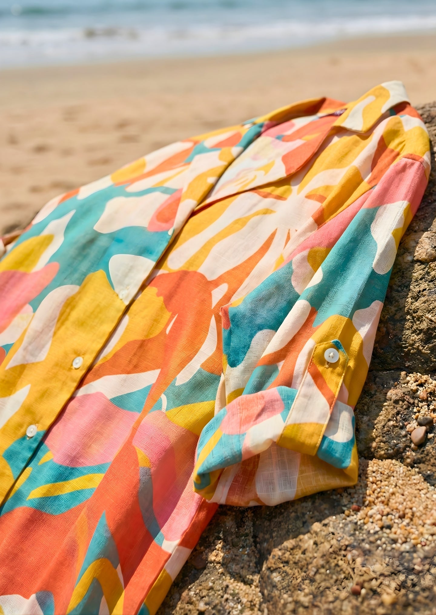 Multicolor Abstract Cotton Shirt for holiday