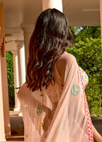 Uptown Girl Peach Floral  Lehenga