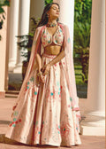 Uptown Girl Peach Floral  Lehenga
