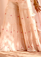 Uptown Girl Peach Sharara Set