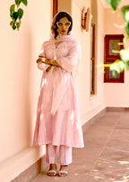 Uptown Girl Light Pink Sequin Neck Kali Set