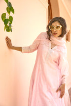 Uptown Girl Light Pink Sequin Neck Kali Set