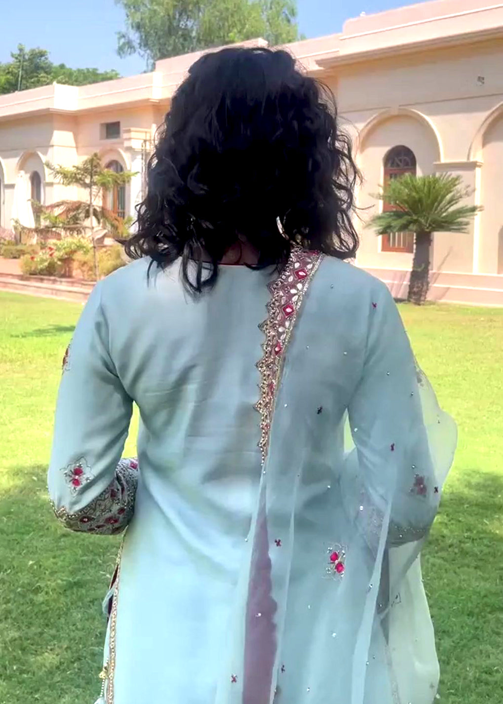 Mastaani Sharara Set with Nakshi Work - Blue