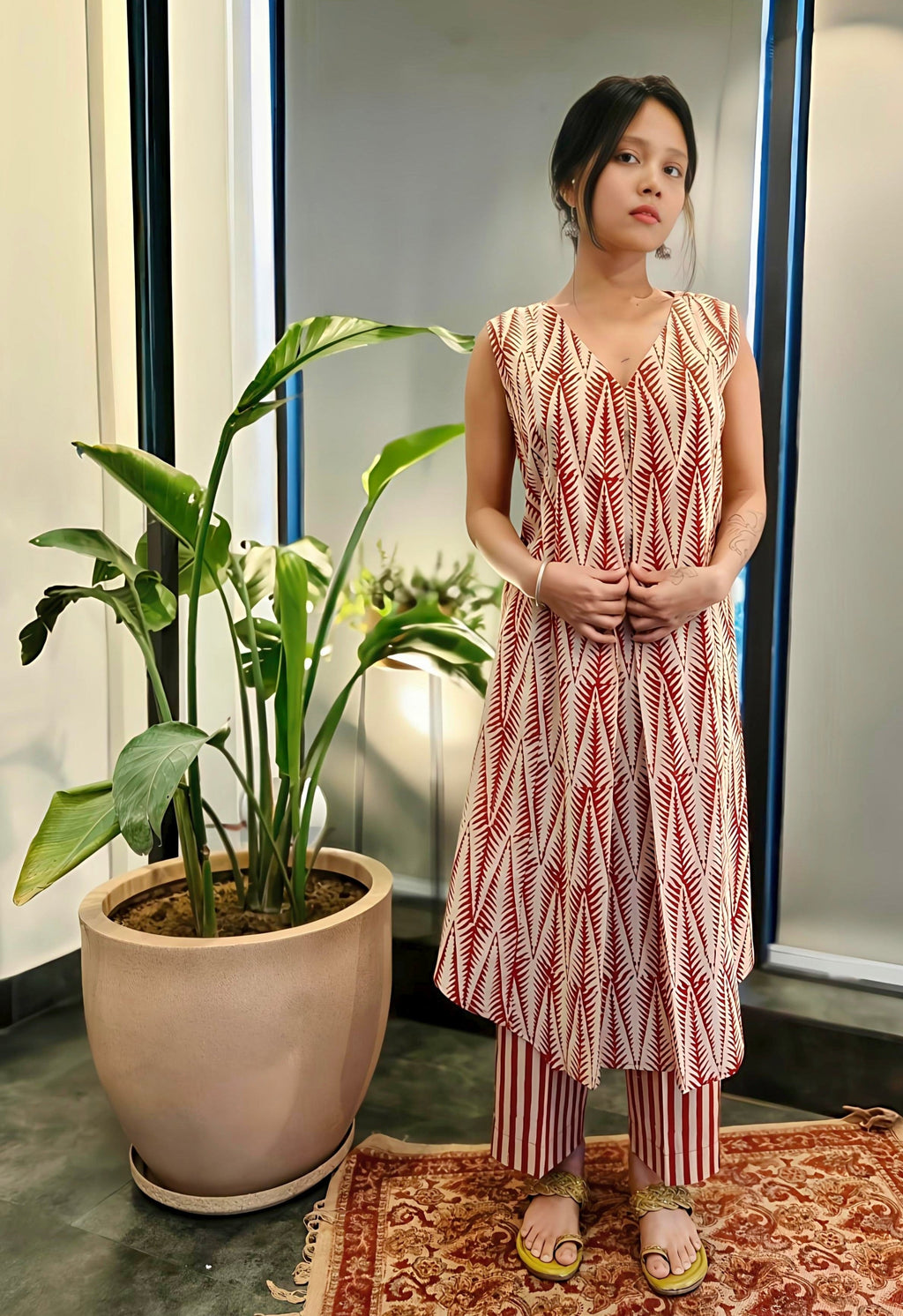 Bagru Printed Indo-Western Coord Set