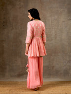 Peplum Sharara Set in Peach  Color