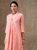5 Kali Silk Chanderi Kurta Set in Peach