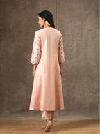 Malhaar Chanderi Silk Ensemble (Set Of 3)- Peach
