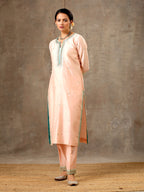 Malhaar Chanderi Silk  Ensemble - Peach Green