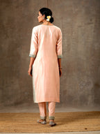 Malhaar Chanderi Silk  Ensemble - Peach Green