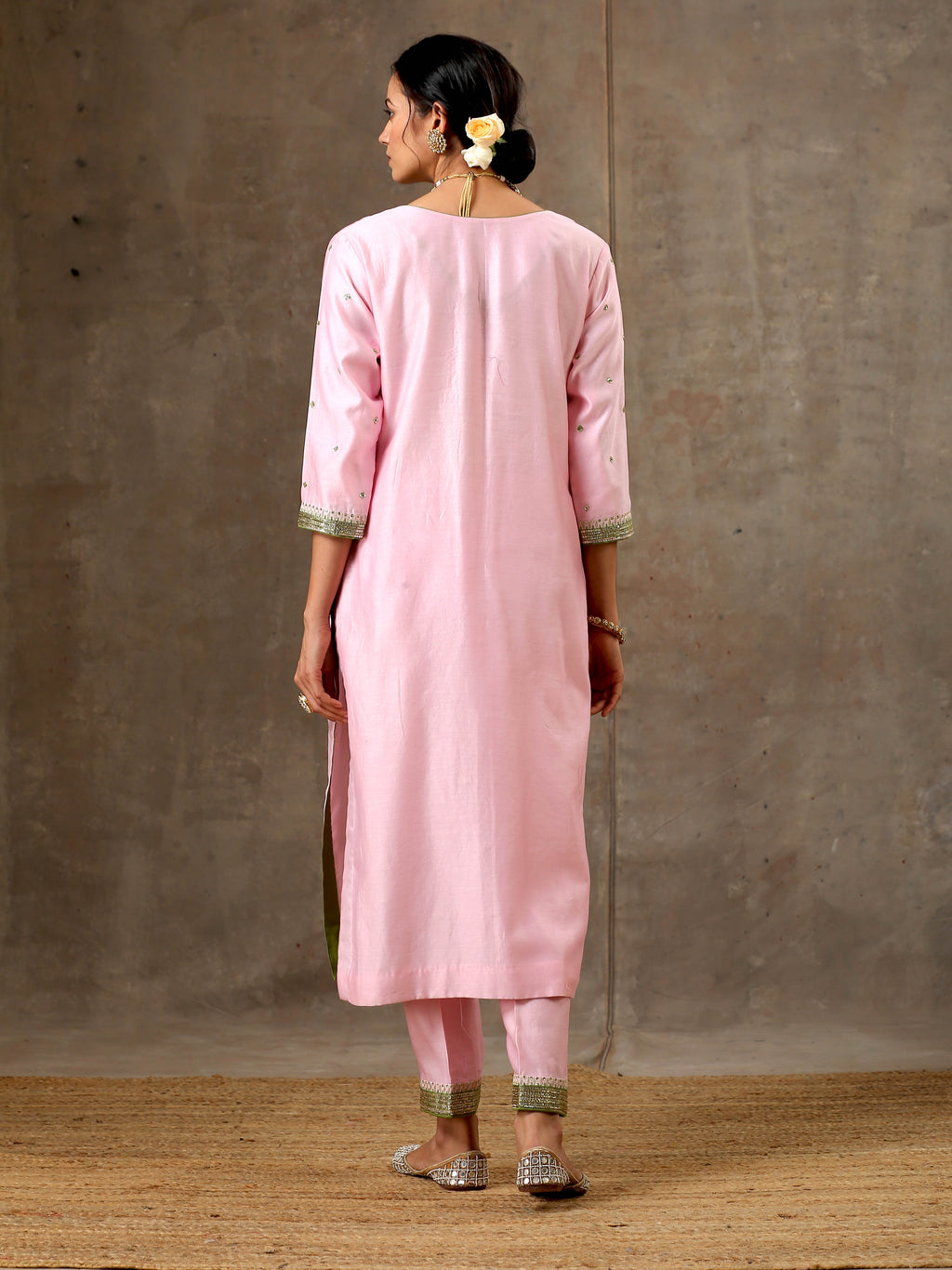 Malhaar Chanderi Silk  Ensemble (S- Pink