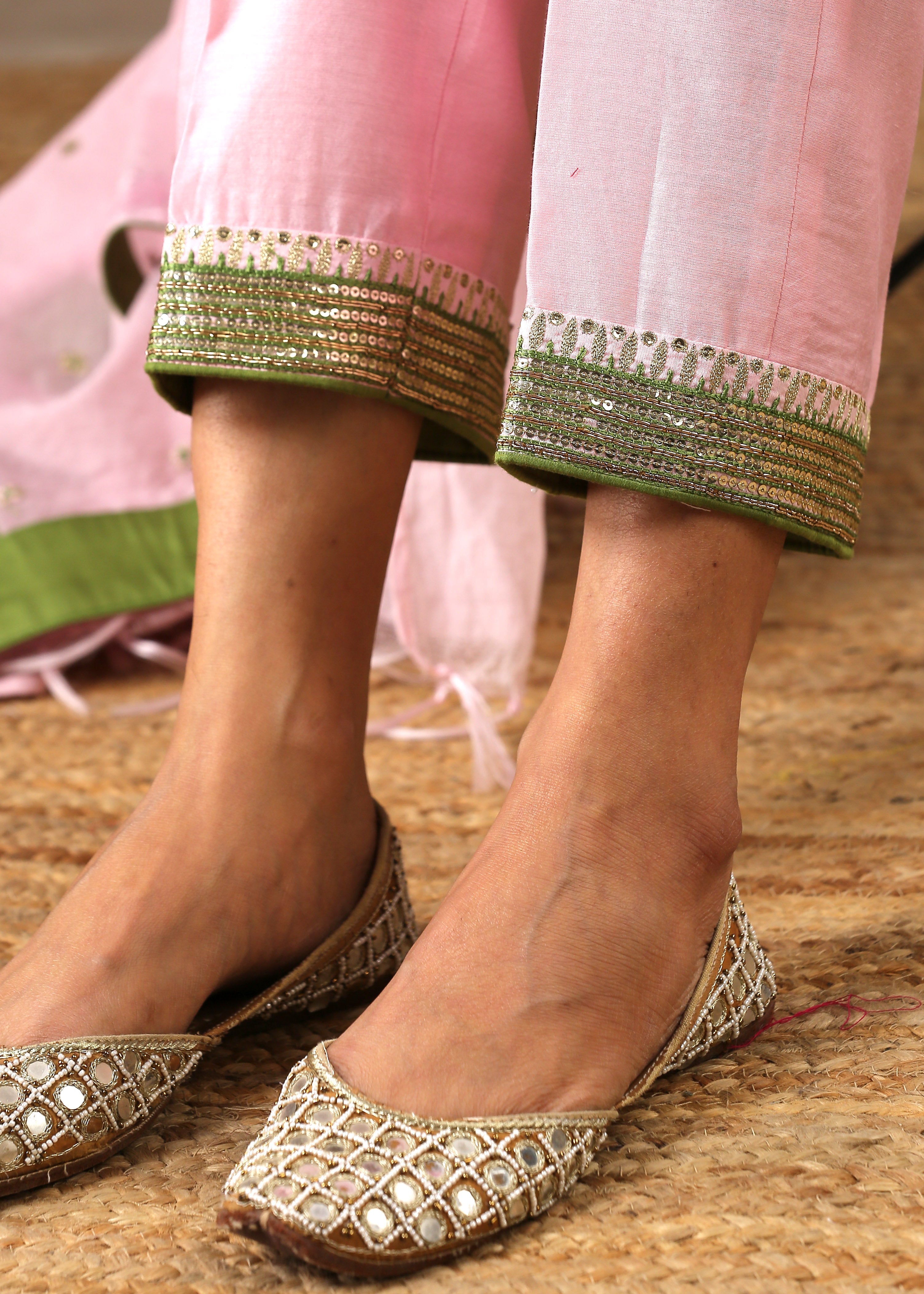 Malhaar Chanderi Silk  Ensemble (S- Pink