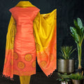 Block Printed Chanderi Silk Set_Orange