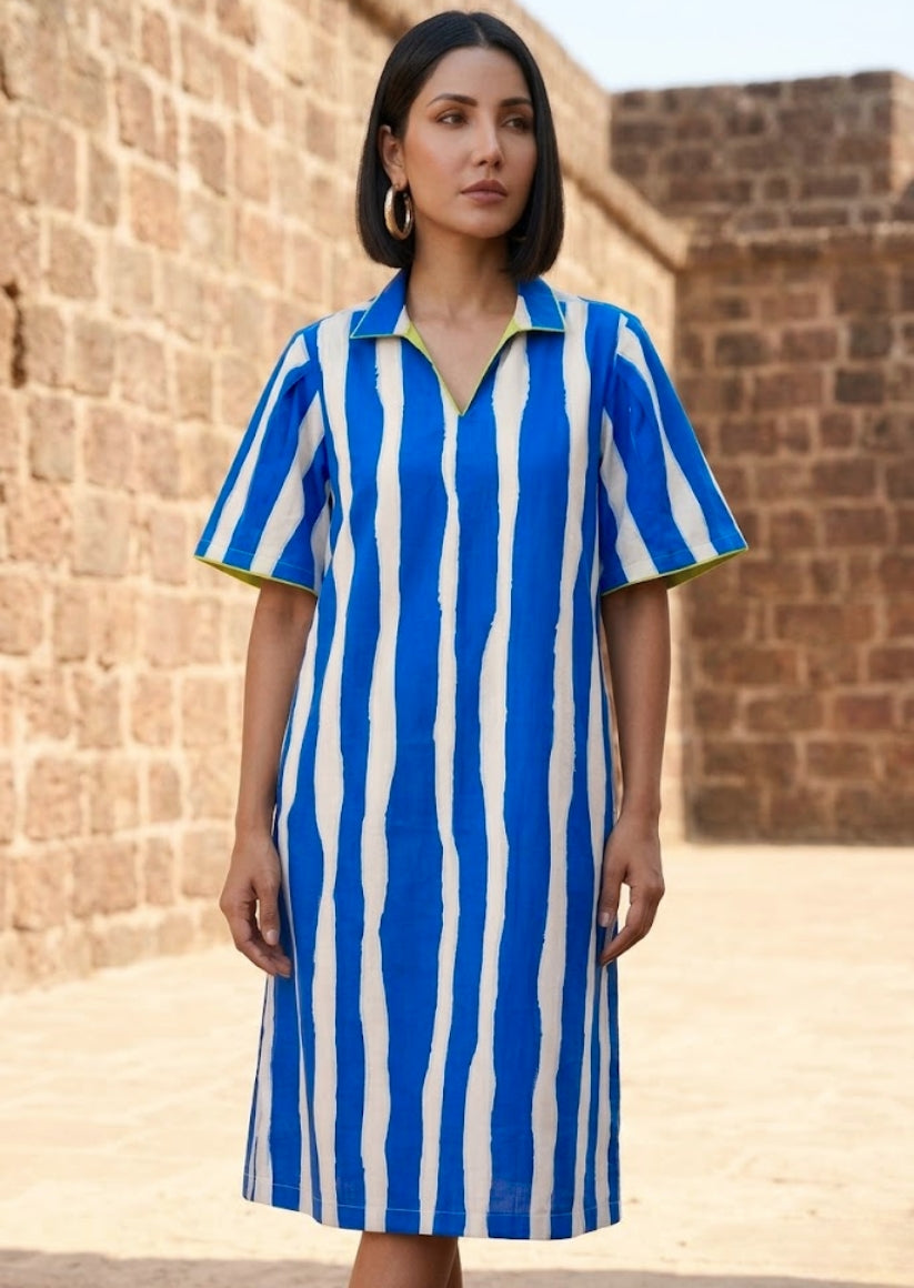Striped Blue Summer Dress