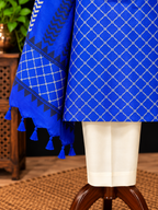 Tussar Silk Suit In Royal Blue Shade