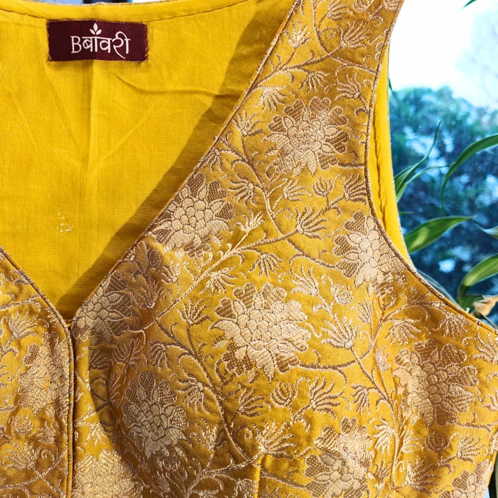 Yellow Brocade Banarasi Silk Blouse