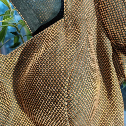 Banarasi Brocade Green Silk Blouse with Sleeves