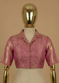 Pink Silk Tissue Blouse with Collar Neckline