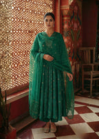 Designer chanderi silk  with Organza Dupatta 