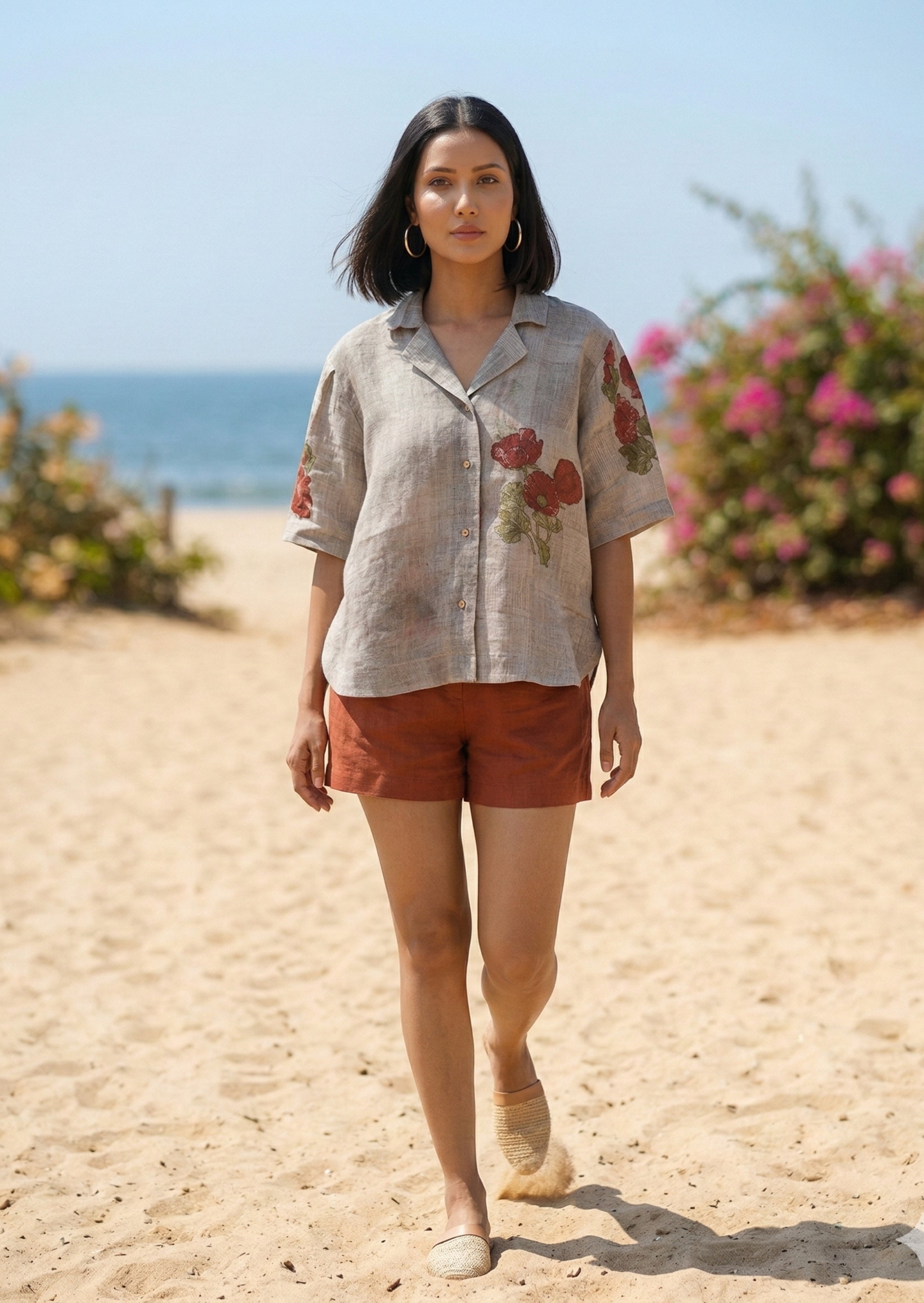 Floral Linen Shirt for Women | Goa Bloom Summer Shirt