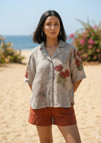 Floral Linen Shirt for Women | Goa Bloom Summer Shirt