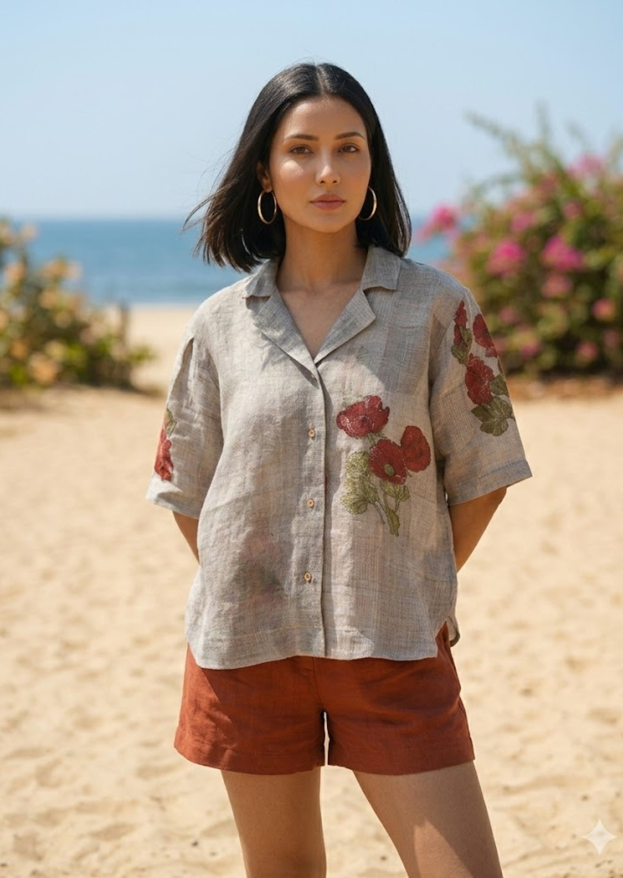 Floral Linen Shirt for Women | Goa Bloom Summer Shirt