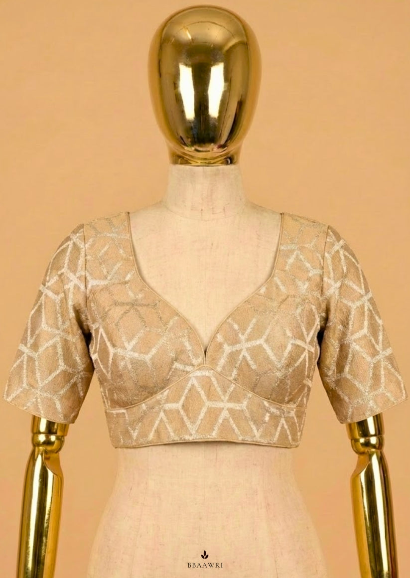 Golden Silk Blouse in Crush Tissue Silk 