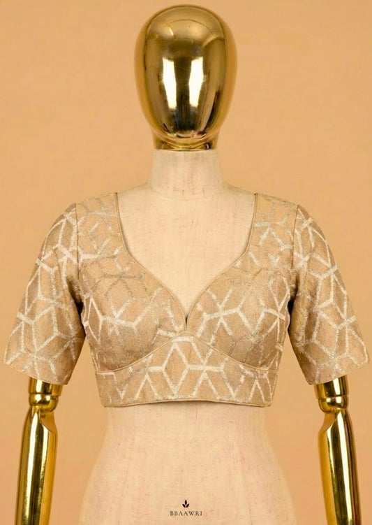 Golden Silk Blouse in Crush Tissue Silk 