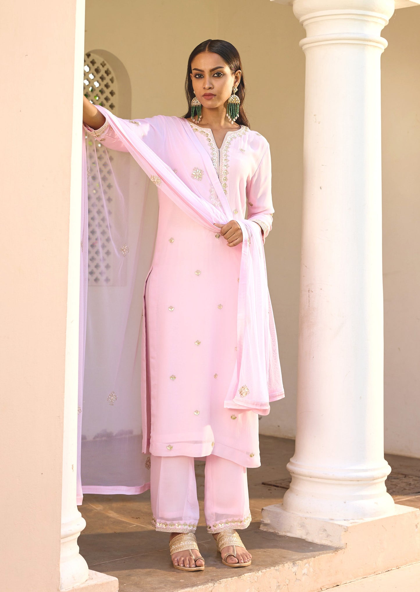 Mastaani Pink  Kurta Set with Gota Patti